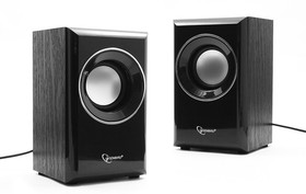 Фото 1/10 Акустическая система 2.0 Gembird SPK-204, 6Вт, МДФ, рег.громкости, черный