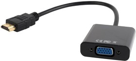 Фото 1/10 Конвертер HDMI -  VGA Cablexpert A-HDMI-VGA-03, 19M/15F, кабель 0.15м, аудиовыход Jack3.5, черный, пакет