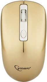 Фото 1/10 Беспроводная бесшумная мышь Gembird MUSW-400-G, 4кн, 1600 DPI, резин.колесо, радиоканал, золотой, коробка
