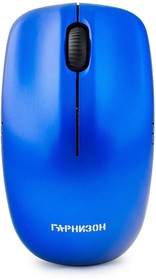 Фото 1/10 Беспроводная мышь Гарнизон GMW-400B, 3кн, 1200 DPI, радиоканал, синий, коробка