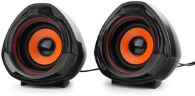 Фото 1/10 Акустическая система 2.0 Gembird SPK-105, 5Вт, пластик, рег.громкости, черный/оранжевый
