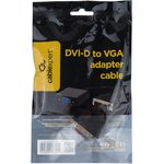 Конвертер DVI-D -  VGA Cablexpert A-DVID-VGAF-01, 25M/15F, кабель 0.2м, черный, пакет