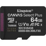 SDCS3/64GBSP, Карта памяти MicroSDXC 64ГБ Kingston Class 10 Canvas Select Plus ...