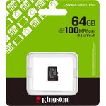 SDCS3/64GBSP, Карта памяти MicroSDXC 64ГБ Kingston Class 10 Canvas Select Plus ...