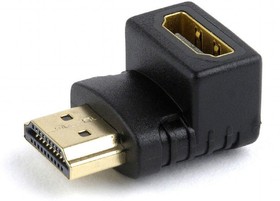 Фото 1/10 Переходник HDMI  -  HDMI Cablexpert A-HDMI90-FML, 19F/19M, угловой 90 градусов, позолоченные контакты, черный, пакет
