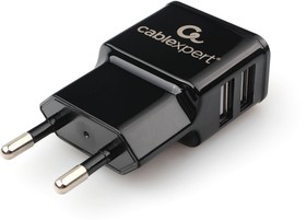 Фото 1/10 Зарядное устройство Cablexpert MP3A-PC-12, 10.5Вт, 2.1А, 2хUSB, черный, пакет