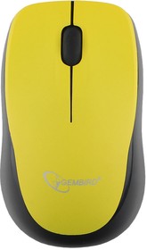 Фото 1/7 Беспроводная мышь Gembird MUSW-360-LM, 3кн, 1000 DPI, резин.колесо, радиоканал, желтый, коробка пластик
