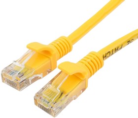 Фото 1/6 Патч-корд UTP Cablexpert PP12-15M/Y, кат.5e, 15м, литой, многожильный (желтый)