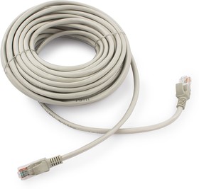 Фото 1/10 Патч-корд медный UTP Cablexpert PP10-15M, кат.5e, 15м, литой, многожильный (серый)