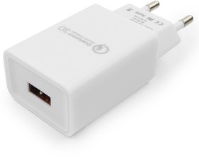 Фото 1/8 Зарядное устройство Cablexpert MP3A-PC-16, 18Вт, 3А, QC3.0, 1хUSB, белый, пакет