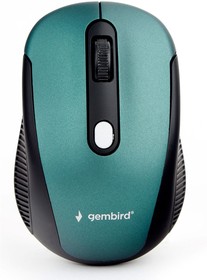 Фото 1/9 Беспроводная мышь Gembird MUSW-420-2, 4кн, 1000-1600 DPI, радиоканал, зеленый, блистер