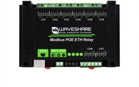 Фото 1/7 Modbus POE ETH Relay, Промышленный 8-канальный Ethernet релейный модуль