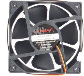 Фото 1/9 Вентилятор Gembird D12038SM-3, 120x120x38, подшипник скольжения, 3pin, провод 40см