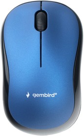 Фото 1/10 Беспроводная мышь Gembird MUSW-265, 3кн, 1000 DPI, радиоканал, синий, коробка
