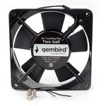 Вентилятор Gembird AC12025B22H, 120x120x25, AC 220В, двойной шарикоподшипник, 2pin, провод 30см