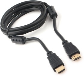 Фото 1/10 Кабель HDMI Cablexpert CCF2-HDMI4-6, 19M/19M, v2.0, медь, позол.контакты, экран, 2 фер.кольца, 1.8м, черный, пакет