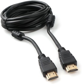 Фото 1/10 Кабель HDMI Cablexpert CCF2-HDMI4-10, 19M/19M, v2.0, медь, позол.контакты, экран, 2 фер.кольца, 3м, черный, пакет