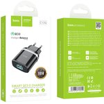 6931474716255, Зарядное устройство Hoco 18Вт, 3А, QC3.0, 1хUSB, C12Q, черный, коробка