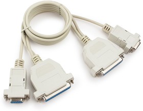 Фото 1/10 Кабель 0-модемный Cablexpert CC-140-6-N универсальный, 25F+9F/25F+9F, 1.8м, пакет