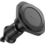 6942007611459, Автомобильный держатель Hoco H28, на дефлектор, магнитный, черный