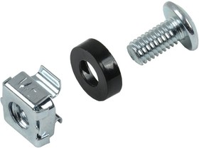 Фото 1/10 Набор винта с головкой под крестовую отвертку встраиваемая гайка для крепления на 19дюйм профиль (уп.1шт) ITK ITK-HP-28