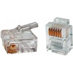 Telephone connector RJ-12 6P6C for outlet, TWT, 100 pcs. in a pack. TWT-PL12-6P6C/100