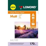 0102067, Фотобумага LOMOND 170 г/м2 А4 односторонняя матовая 100 л.
