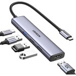 15495_, Разветвитель USB UGREEN CM478 (15495) USB-C To HDMI+USB3.0+ USB2.0+PD,серебр