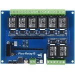 Pico-Relay-B, Промышленный 8-канальный релейный модуль для Raspberry Pi Pico