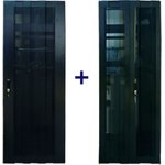 Комплект дверей 18U 600мм черный передняя-перф. задняя-распашная перф ...
