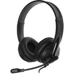 Наушники с микрофоном A4Tech HS-10 черный 2м накладные оголовье (HS-10/3.5MM ...