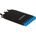 Компактная MPO кассета OS2, 12xLC, тип B, низкие потери, черная LAN-MCCB-1M-12LC/OS2