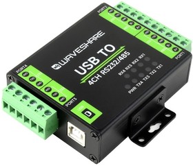 Фото 1/5 USB TO 4CH RS232/485, Преобразователь USB в 4-CH RS232/485 (2-CH RS232 + 2-CH RS232/485), чип FT4232HL