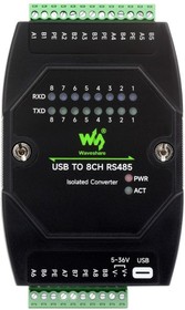 Фото 1/5 USB TO 8CH RS485, Преобразователь USB в 8-CH RS485, чип CH348L