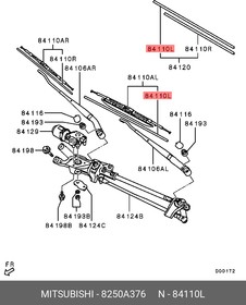 8250A376, ЩЕТКА ПЕРЕДНЕГО СТЕКЛООЧИСТИТЕЛЯ ЛЕВАЯ [ORG]