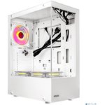 Ginzzu CL310 ATX FAN 3*12LD4 FRGB передняя панель Стекло Белый