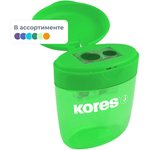 35810, Kores Deposito pencil sharpener with container, 2 otb, plastic,assorted