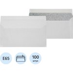 55222, Конверт белый E65с трип 110х220 80г 80 гр 100шт/уп 10уп/кор