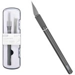 Нож-скальпель макетный 146x9мм Deli DL359201A ( 10 лезвий в комплекте, алюминиевый корпус, пластиковый кейс)