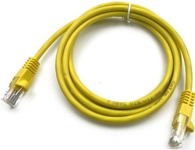 Фото 1/7 Патч-корд Buro UTP-5E-1M-Y литой (molded), UTP, кат.5E, 1м, 4 пары, 26AWG, алюминий омедненный, многожильный, желтый