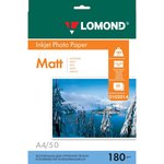 0102014, Фотобумага LOMOND Одностороняя Матовая, 180г/м2, A4 (21X29,7см)/50л ...