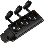 111-223, Розетка (колодка) влагозащищенная с крышкой 3 гнезда COMPACT, с/з, 16А ...