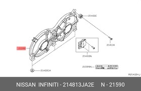 214813JA2E, ДИФУЗОР ВЕНТИЛЯТОРОВ РАДИАТОРА (в сборе)/MOTOR & F (2 вент.)