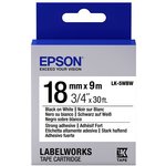 Картридж EPSON с лентой LK-5WBW (повышенной адгезии, 18мм/9м, черн./бел.)