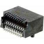 0744410001, Гнездо, SFP, PIN 20, позолота, 30В, Цвет черный, SMT, 0,5А