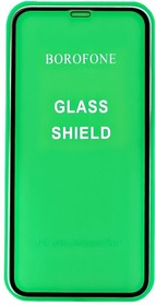 Фото 1/6 Защитное стекло BOROFONE Elephant для iPhone 11/Xr 2.5D, 0.33 мм с черной рамкой