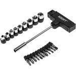 Screwdriver with T-handle replaceable bits and heads 21in1 203022