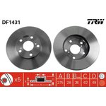 DF1431, Диск тормозной TOYOTA Camry (91-96) LEXUS ES 300 передний (1шт.) TRW