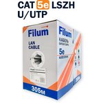 Кабель витая пара U/UTP 5e кат. 4 пары Filum FL-PF-5E-UUTP4- 24AWG-LSZH-305-GY ...