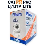 Кабель витая пара U/UTP 5e кат. 4 пары Filum FL-LITE-5E-UUTP4- 24AWG-PVC-305-GY ...